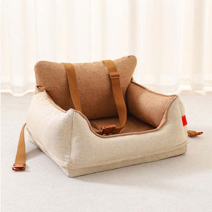 Light Coffee Waterproof Safety Dog Car Seat Bed